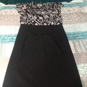 Black and white fitted dress
